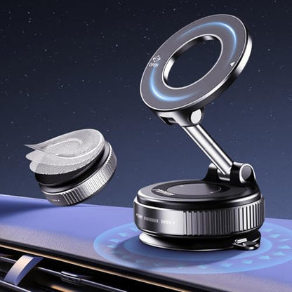 Minson's BestShop Nano Gel Magnetic Car Phone Holder - All-Surface Grip (108lbs Adhesion & 3000gf Magnet), 360° Foldable Mount for iPhone 17-12, Samsung, Android in Car/Gym/Home/Any Dash