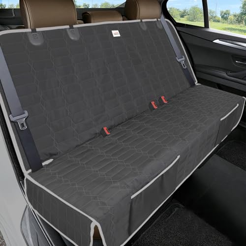 Reliadura Relidura Bench Seat Cover for SUV Waterproof Seat Cover for Dogs in Car Non-Slip Dog Car Seat Cover for Back Seat Heavy Duty Protector for Rav4/CRV/Subaru Rear Seat Covers for SUVs - color: Black-Gray, size: SUV Bench-54"W