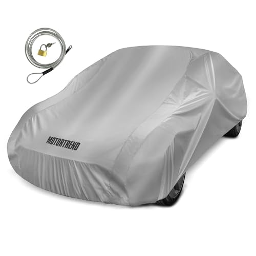 Motor Trend FlexCover Car Cover, Waterproof All-Weather SUV Truck Car Covers for Snow Ice Rain Sun UV Dust Hail Protection, Indoor/Outdoor Full Exterior Cover, Sedan Car Cover (Fits Up to 170" Length) - size: M up to 170"