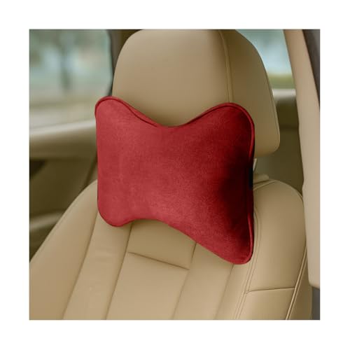 Car Headrest Pillow, Memory Foam Breathable Ergonomic Vehicle Seat Neck Pillow for Cervical Pain Relief, Soft Automotive Neck Supports Cushion, Universal for Sedan, RV, Truck (Red) - color: Red