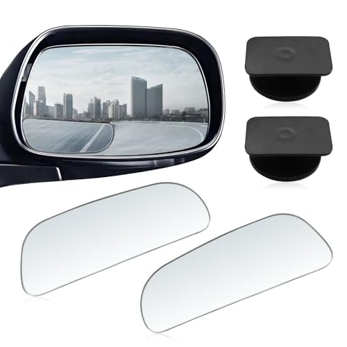 2-Pack Universal HD Blind Spot Mirrors, 360° Adjustable Frameless Convex Rear View Mirror for Cars, Trucks, SUVs, and Vans - Fan Shaped Side Mirrors Car Accessories (Square) - style: Square