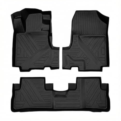 CRV Floor Mat - All Weather Compatible with 2007-2011 Honda CRV Floor Mat Waterproof Durable Anti-Slip Odorless Custom-Fit TPE Front and Rear Row Set Floor Liner - size: for Honda CRV 2007-2011