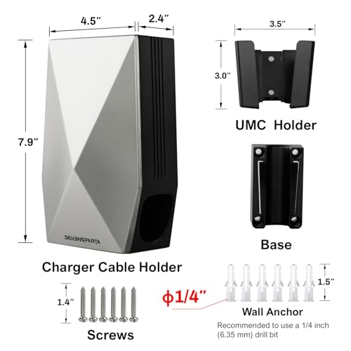 Upgraded Aluminum Charging Cable Holder with Chassis Bracket Compatible with Tesla Cybertruck Model 3 Model Y Model X Model S Charger Cable Organizer Accessories for Wall Connector,Improved Slot