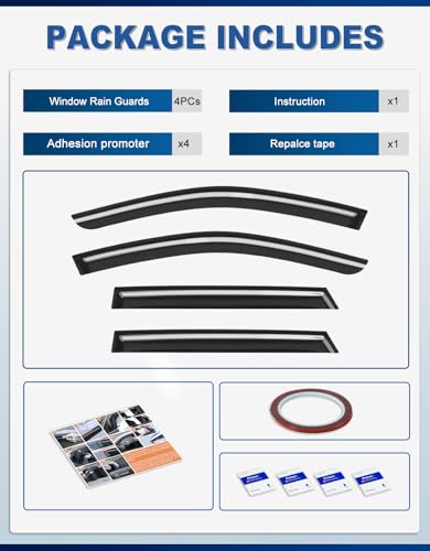 Out-Channel Window Rain Guards Fit for Subaru Outback 2015 2016 2017 2018 2019, Extra Durable Window Visors Vent Visors Vent Shades Wind Deflector Dark Smoke Car Tape-on with Thicker 4PCS - size: Fit for 2015-2019 Outback