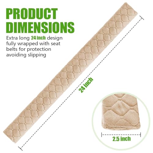 24 Inch Long Car Seatbelt Cover, Soft Comfort Seatbelt Protector Pads Strap Protecting Neck Shoulder Clothes for Car SUVS Truck (Beige) - color: Beige