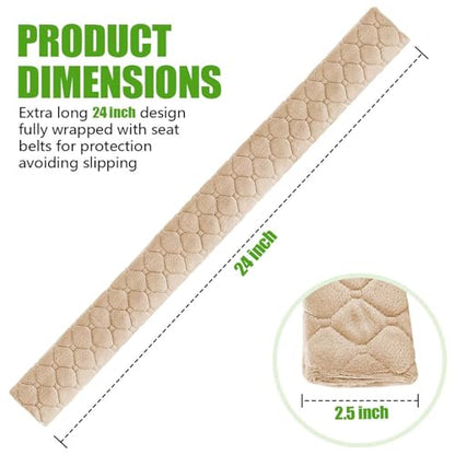 24 Inch Long Car Seatbelt Cover, Soft Comfort Seatbelt Protector Pads Strap Protecting Neck Shoulder Clothes for Car SUVS Truck (Beige) - color: Beige