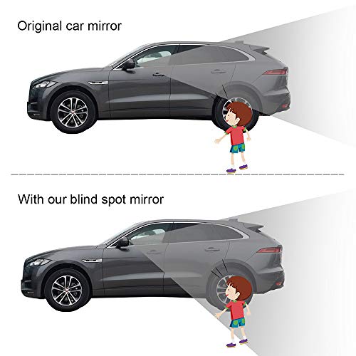 POMFW Blind Spot Mirror, 2 inch Rearview Convex Side Mirrors for Cars SUV Truck Van Stick on 3M Adhesive, Rear View HD Glass Frameless Sway Rotate adjustable Wide Angle 2PCS (Rhombus) - style: Rhombus