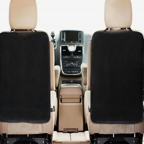 3pcs Waterproof Car Seat Back Kick Protectors for Safety Anti-Kick Pad with Dirt Protection Black Seat Back Cover