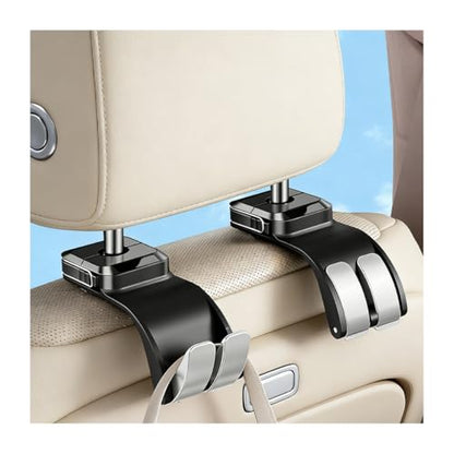 SWPHRT Car Seat Headrest Hook, Multifunctional Vehicle Backseat Storage Hanger for Purse Handbag Hat, Automotive Seat Back Bag Groceries Holder Hook, Universal for Truck SUV Sedan (Black) - color: Black