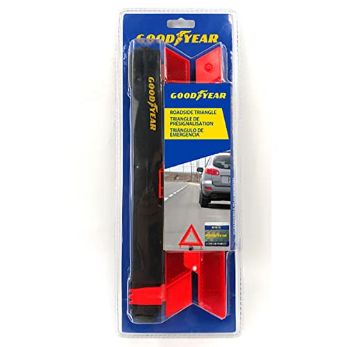 Goodyear Collapsible Safety Triangle GY3021 Reflective Portable Roadside Car Warning with Weighted Base - Orange