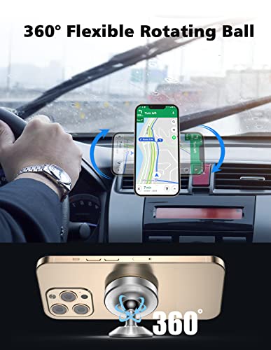 2 Pack Magnetic Phone Holder for Car, [ Strong Magnet ] Magnetic Phone Holder, Dashboard Phone Holder Mount 360 Adjustable, Car Mount for iPhone Samsung etc All Smartphones, Sliver - color: Sliver