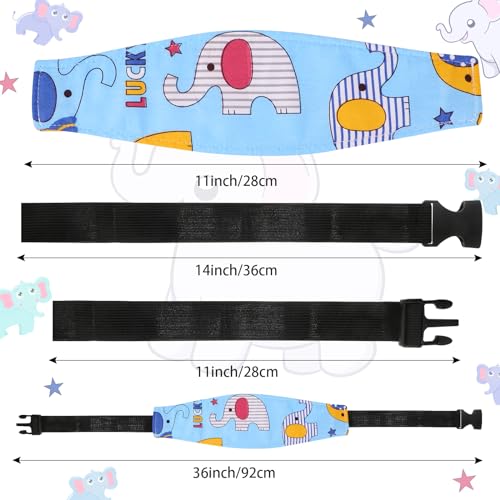 HESTYA 2 Pcs Carseat Head Support Toddler, Stroller Seat Headrest for Sleeping Traveling, Neck Relief Headband Strap for Kids Children Toddler Infant(Elephant) - color: Elephant