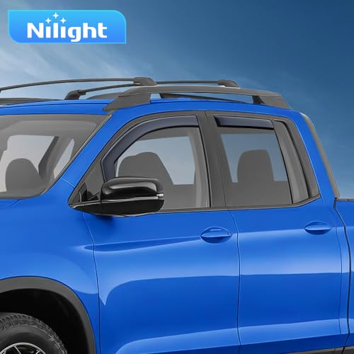 Nilight in Channel Rain Guard for Honda Ridgeline 2017 2018 2019 2020 2021 2022 2023 2024 2025 2026, Inside Mount Window Deflectors for Cars, Light Smoky Blue, 4PCS - color: Honda Ridgeline 2017-2026