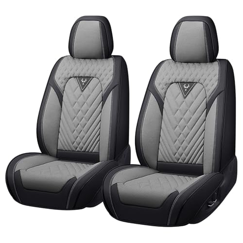 Front Seat Covers for Chrysler Voyager 2000-2025, Premium Car Seat Cushion,Waterproof Seat Protectors, Luxury Automotive Interior Accessories (2-Seat Set, Black&Gray) - color: Black&Gray, size: 2-Seats Set