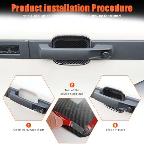 5PCS Exterior Door Handle Bowl Cover Protection Trim Compatible with INEOS Grenadier 2020-2025 Carbon Fiber Door Handle Bowl Trims Anti-Scratch Sticker Exterior Accessories