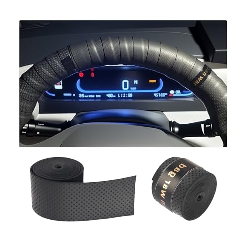 2PCS 3.4Ft Leather Steering Wheel Wrap Tape,Breathable Car Steering Wheel Tape Provides Comfort & Non-Slip Grip,Sweat-Absorbent Cars Steerings Wheels Cover Tapes Car Accessories