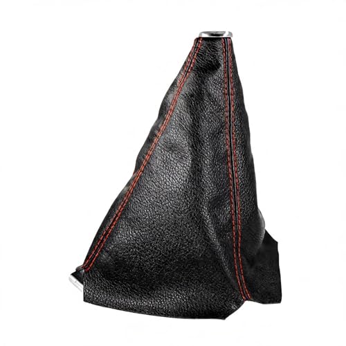 Automotive Shift Knob Dust Cover, Leather Construction, Shifter Boot Cover Replacement Part, Universal Fit for Manual/Automatic Transmissions Automotive Interior Accessories (Black and Red) - color: Black and Red