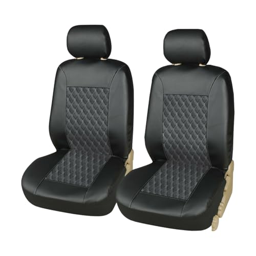 Mandark 4PCS Car Seat Cover, PU Leather Vehicle Seat Protector Full Sets, Waterproof Automotive Front Seats and Rear Bench Protection Guard Accessories, Universal for SUV, Truck, RV (Black) - color: Black