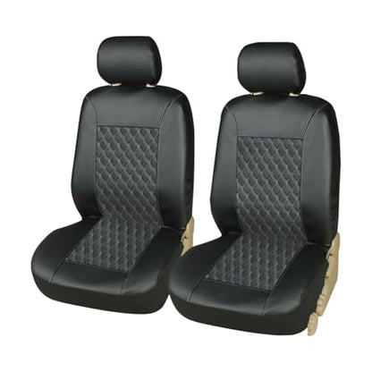 Mandark 4PCS Car Seat Cover, PU Leather Vehicle Seat Protector Full Sets, Waterproof Automotive Front Seats and Rear Bench Protection Guard Accessories, Universal for SUV, Truck, RV (Black) - color: Black