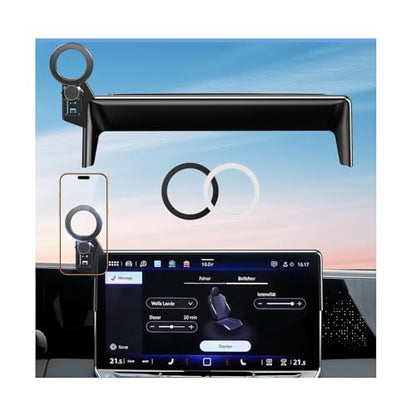 Car Phone Holder for Volkswagen VW Tiguan 2026 2025 (Only for 12.9-Inch Screen, Not for 15-Inch) 360° Rotation Magnetic Cell Phone Mount, Compatible with Magsafe, Does Not Affect Air Vent - style: Fit for 2025-2026 Tiguan, 12.9-Inch