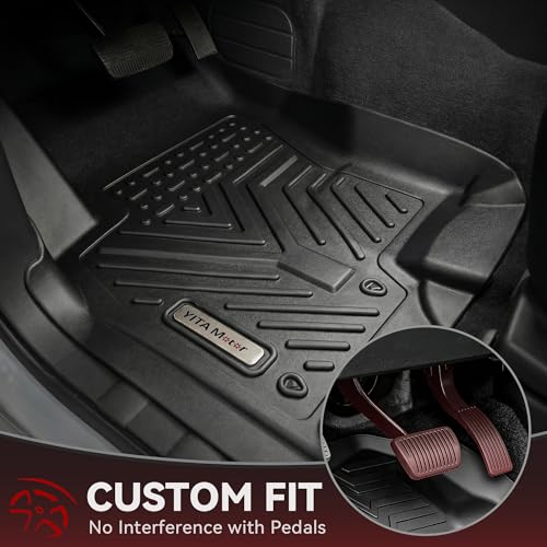 YITAMOTOR Floor Mats Compatible with 2008-2021 Nissan Frontier Crew Cab, Custom Compatible with Truck Floor Liners, All-Weather Protection for Frontier Accessories, 1st & 2nd Row, Black - style: 08-21 Frontier Crew Cab