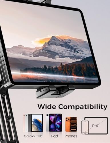 OHLPRO Suction Cup Car Tablet Holder with Aluminum Arm, Dashboard Windshield iPad Mount for Truck Van RV, Compatible with 5-13" iPad Pro Air Mini Galaxy Tab - size: 9" Aluminum Arm