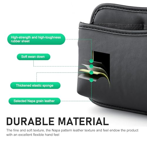 2 PCS Car Seat Side Storage Pockets, Multifunctional Console Side Organizer Bags, PU Leather Car Seat Side Pocket Pouchs, Universal for Most Cars
