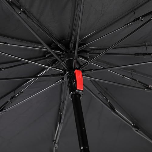 BIRDROCK HOME Car Windshield Sun Shade Umbrella - Foldable Cover UV Block for Front Window, Sunshield for SUV, Truck & Sedan, Protect Interior from Sun, Heat, & Wind - Extra Large - Black & Silver