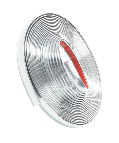 SCUARI 1/2 Inch Wide Chrome Tape,25FT Chrome Tape for Cars,Car Accessories Car Trim,Automotive Chromes Trim Molding,Auto Body Chromes Trims Strip,Universal Trims for Most Truck RV Door Window