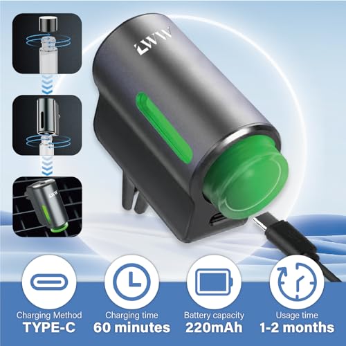 LWW Smart Car Air Freshener - 3 Levels Strength with Ventilation Clip, Rechargeable Car Fragrance Atomizer - with 8 10ml Bottles of Fragrance, Long Lasting Oil Diffuser (Gray) - color: Grey