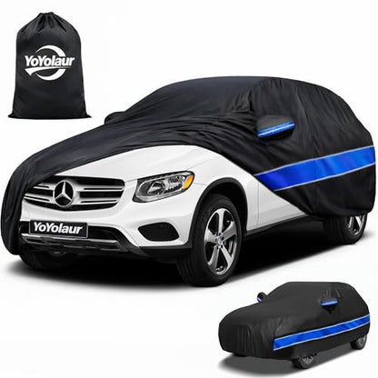 Car Cover Compatible with Mercedes-Benz GLC,10-Layer Car Cover Waterproof All Weather,Full Exterior Cover with Cotton Lining,Sun Rain UV Dust Snow Protection with Door Zipper,Fit for 2016-2025 - size: Custom Fit for Glc