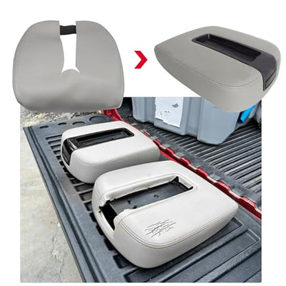 GXARTS Jump Seat Armrest Cover Center Console Cover Gray Fit for Chevy Avalanche Suburban Tahoe Silverado 1500 2500 3500 HD GMC Yukon Sierra 1500 2500 3500 HD 2007 2008 2009 2010 2011 2012 2013 2014 - color: Gray