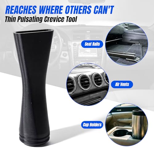 Air Vacuum Attachment with Crevice Tool for Tornador Mini Z-007-2-in-1 Blow & Vacuum for Interior Detailing - Fits 1 1/4" Vacuum Hose