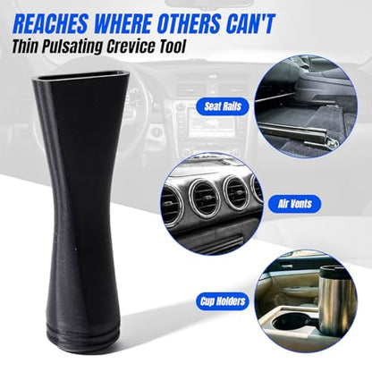 Air Vacuum Attachment with Crevice Tool for Tornador Mini Z-007-2-in-1 Blow & Vacuum for Interior Detailing - Fits 1 1/4" Vacuum Hose