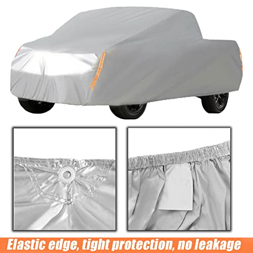 Full Coverage Car Cover All Weather Outdoor & Indoor Silver Pickup Truck Universal up to 210 L x 70 W x 65 H - size: 210 L x 70 W x 65 H