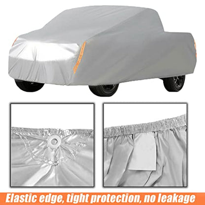 Full Coverage Car Cover All Weather Outdoor & Indoor Silver Pickup Truck Universal up to 210 L x 70 W x 65 H - size: 210 L x 70 W x 65 H