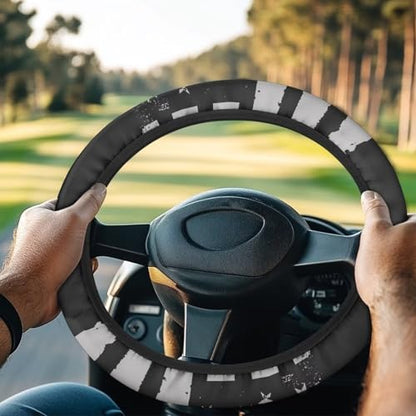 4th of July Golf Cart Steering Wheel Golf Cart Steering Wheel Fit 13-14 Inch Car Anti-Slip Car Accessories Steering Wheel Cover Odorless Breathable Wrap Cover Sweat Absorption - color: 4th of July Black