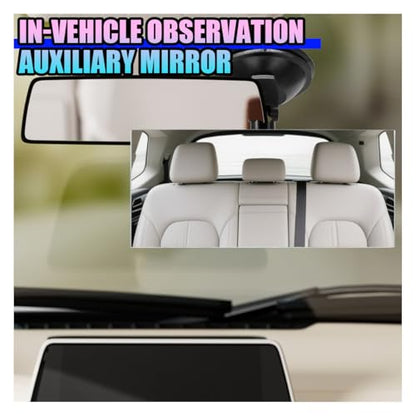 Baby Car Rearview Mirror with Suction Cup, 360 Degrees Wide Angle Automotive HD Glass Convex Mirror, Vehicle Interior Blind Spot Mirrors for RV, SUV, Truck(Rectangular) - size: Rectangular