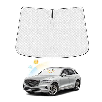 Canvcle Windshield Sun Shade for 2022-2025 2026 Genesis GV70 Accessories Thicken 6-Layer Front Window Sunshade Cover Sun Visor Protector Foldable Block UV Rays Keep Vehicle Cool - size: 1PCS Genesis GV70 2022-Present