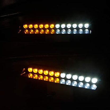 White Yellow Led Strobe Flash Light Emergency Warning 12-Led Sucker Dashboard Interior Roof Windshield Dash Safe Caution Hazard Light with Suction Cups for Car Vehicle Boat SUV Firemen Fog DC 12V - color: White & Yellow