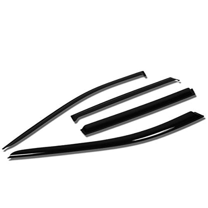 Auto Dynasty 4Pcs Tape-On Window Visor Rain Guard Compatible with 2014-2017 Nissan Rogue, Rain Shields Vent Shade Wind Deflector, Acrylic - size: 14-17 Nissan Rogue
