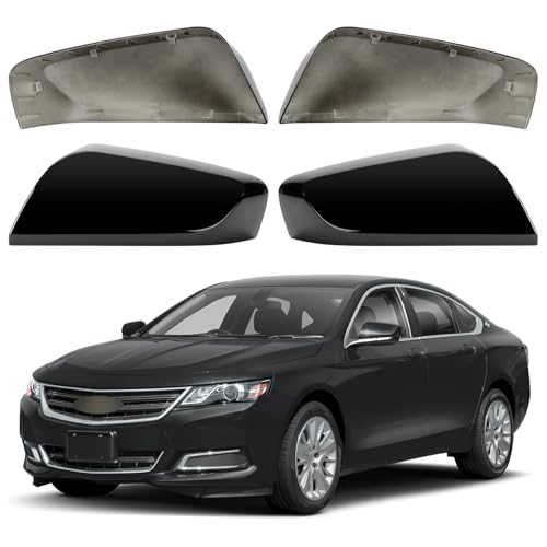 Driver & Passenger Side Mirror Cover Replacement for Chevrolet Chevy Impala 2014 2015 2016 2017 2018 2019 2020 - Left & Right Side Mirror Covers, Rear View Mirror Cap Accessories Black - color: Black, size: Driver and Passenger Side (Left and Right)