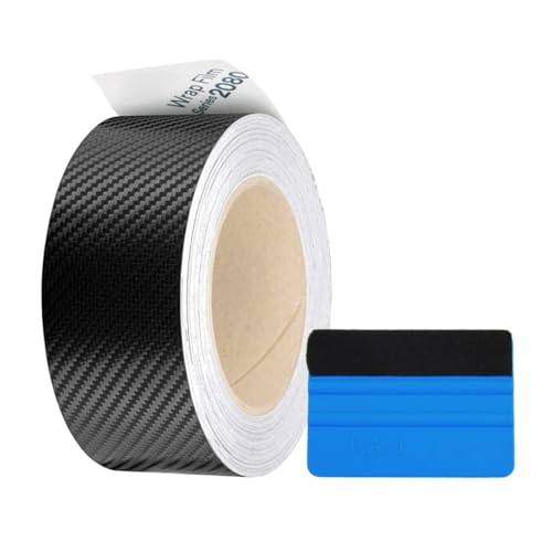 Vinyl Wrap 2080, CFS12 Carbon Fiber Finish 0.5" to 8" Wide, up to 75ft Long Air Release Technology for Chrome Delete, Car Detailing, Home and DIY Projects (2 Inches x 25 FT) - size: 2 Inches x 25 FT