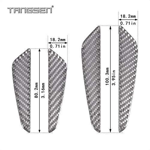 4Pcs Universal Real Carbon Fiber with 2mm Twill Woven Texture Door Edge Guard Paint Scratch Bumper Protector Anti Door Slam Silver Protective Pad Sticker Cover Protective Film - size: S