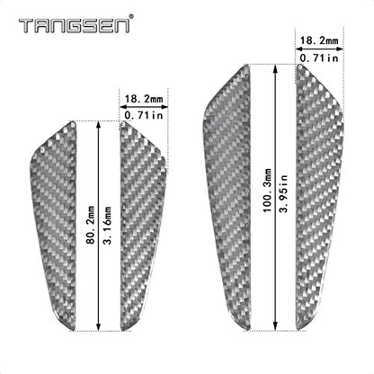 4Pcs Universal Real Carbon Fiber with 2mm Twill Woven Texture Door Edge Guard Paint Scratch Bumper Protector Anti Door Slam Silver Protective Pad Sticker Cover Protective Film - size: S