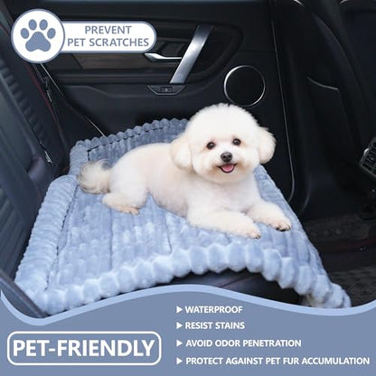 Dog Car Seat Waterproof Bed Cover Non-Slip Car Back Seat Soft and Comfortabl Pet Bed Mat Car Blanket for Travel Backseat Extender Seat Covers Dog Bed for Cars Trucks and SUVs (Light Grey 23.6” x 51”) - color: Waterproof Light Grey Cover