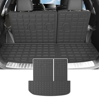 powoq Cargo Liner Compatible with 2020-2025 Hyundai Palisade Backrest Mat TPE Behind 3rd Row Replacement for 2020 2021 2022 2023 2024 2025 Hyundai Palisade Accessories (Trunk Mat with Backrest Mat) - size: Compatible With Palisade | 2020-2025
