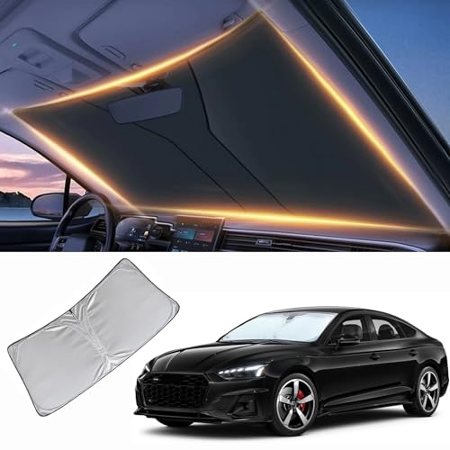 Windshield Sun Shade for Audi A4 A5 Q3 Front Window Shades Cover for 2010-2024 2025 2026 A4 A5 Q3 Windshield Sun Visor Protector Car Accessories - size: for Audi A4 A5 Q3