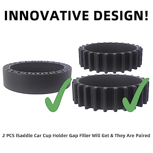 Car Cup Holder Cup Keeper Beverage Bands - Silicone Elastic Car Cup Holder Gap Filler Compatible with Yeti Ramblers Hydro Flasks Most 12-46oz Bottles Soda Cans Cup Expander (2 Pack)