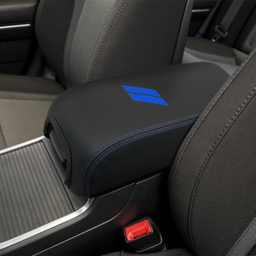 Center Console Cover for Dodge Charger Accessories 2011-2021 2022 2023 for Chrysler 300 2015-2022 Leather Armrest Cover Console Box Lid Protector Interior (Blue Stitches, Leather) - color: Blue Stitches